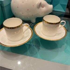 Tiffany & Co. Gold Band Teacup and Saucer
